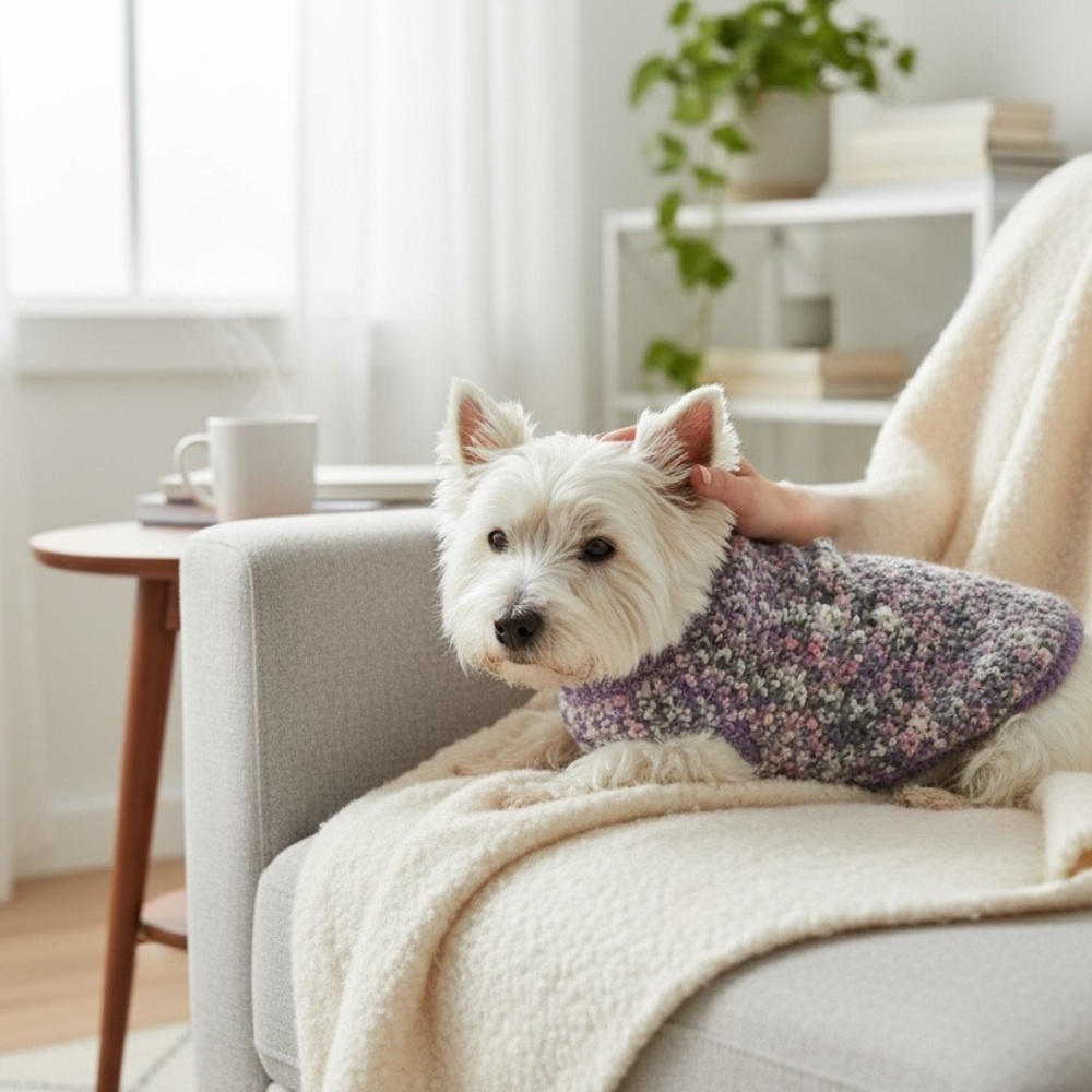 Handmade dog sweater. Will fit dogs no more than 6 lbs